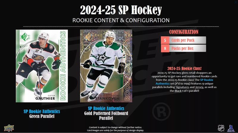 Upper Deck: 2024-25 SP Hockey Blaster Box (8 Pack) Sports Cards Upper Deck