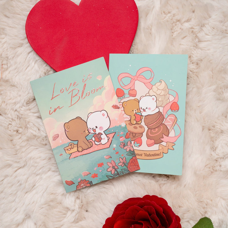 Milk Mocha Bear: Valentine's Day Card - Love is in Bloom Greeting & Note Cards Milk Mocha Bear