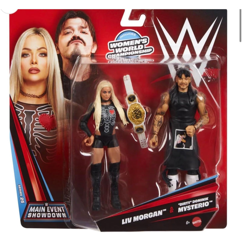 WWE Main Event Showdown: Dominik Mysterio and Liv Morgan Figure 2 Pack - Series 25 Toys & Games Mattel