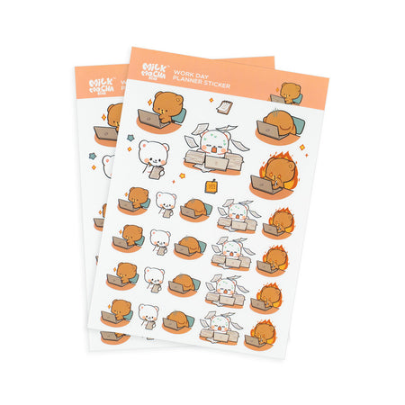 Milk Mocha Bear: Work Day Planner Sticker Sheets Decorative Stickers Milk Mocha Bear