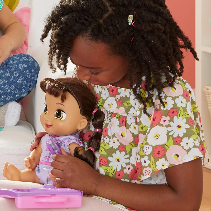 Baby Alive Lulu Achoo Doll - 12-Inch Interactive Doctor Play Toy - Brown Hair Toys & Games Hasbro