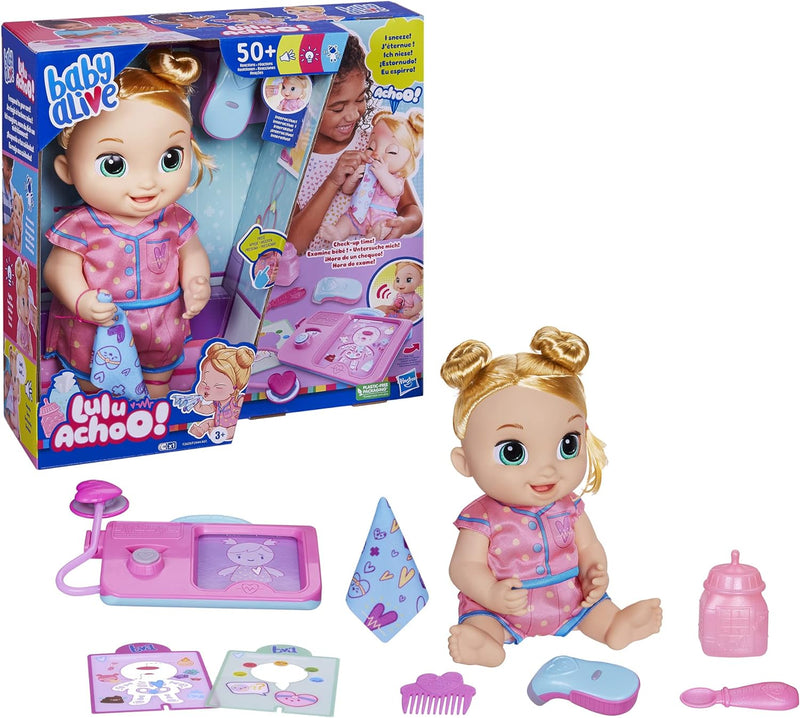 Baby Alive Lulu Achoo Doll - 12-Inch Interactive Doctor Play Toy - Blonde Hair Toys & Games Hasbro