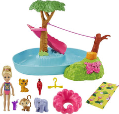 Barbie and Chelsea The Lost Birthday Splashtastic Pool Surprise Playset Toys & Games Mattel