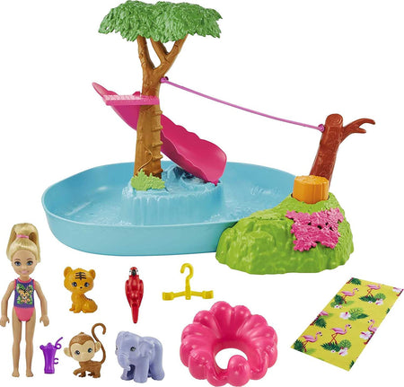 Barbie and Chelsea The Lost Birthday Splashtastic Pool Surprise Playset Toys & Games Mattel