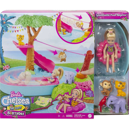Barbie and Chelsea The Lost Birthday Splashtastic Pool Surprise Playset Toys & Games Mattel