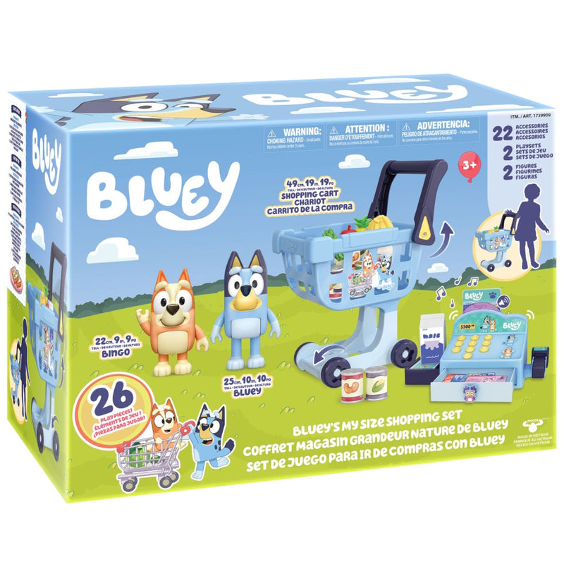 Bluey: My Size Shopping Cart Set - 26 Piece Play Set Toys & Games Moose Toys