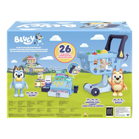 Bluey: My Size Shopping Cart Set - 26 Piece Play Set Toys & Games Moose Toys