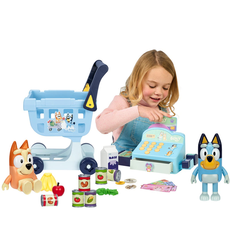 Bluey: My Size Shopping Cart Set - 26 Piece Play Set Toys & Games Moose Toys