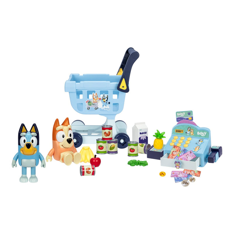 Bluey: My Size Shopping Cart Set - 26 Piece Play Set Toys & Games Moose Toys