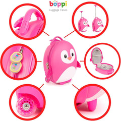 Boppi - Tiny Trekker Kids Rolling Luggage - Pink Penguin Clothing and Apparel Boppi