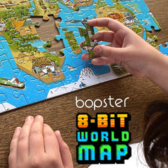 Bopster 8-Bit World Map - 180 Piece Puzzle Toys & Games Bopster