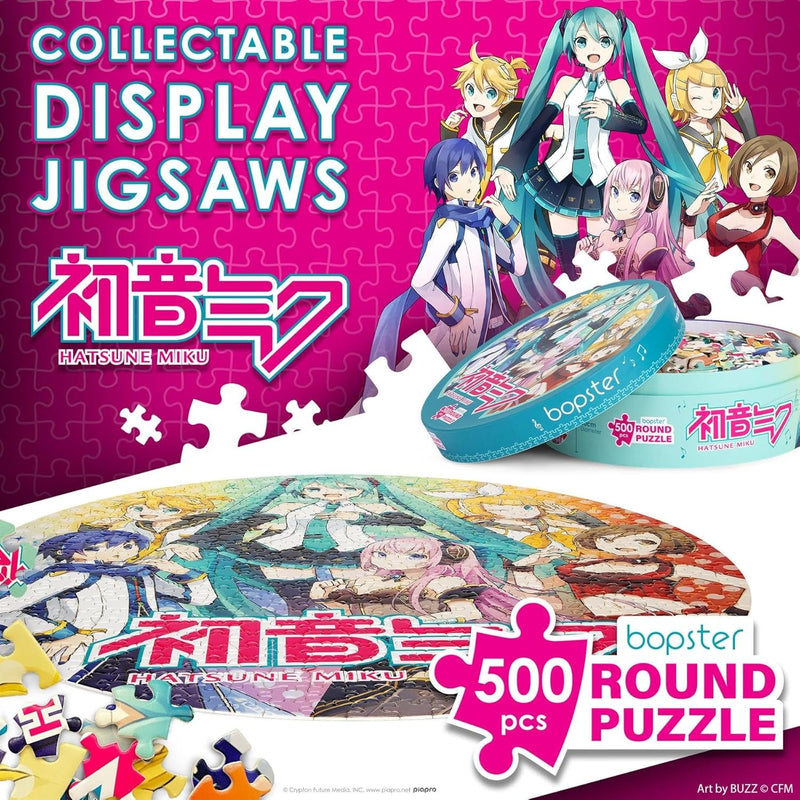 bopster: Hatsune Miku Round Jigsaw Puzzle - 500 Piece Puzzle Board Game Bopster