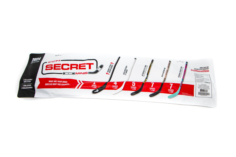 CCM Secret Mini Hockey Sticks 2024: Right Handed - 1 Random Stick Hockey Equipment CCM