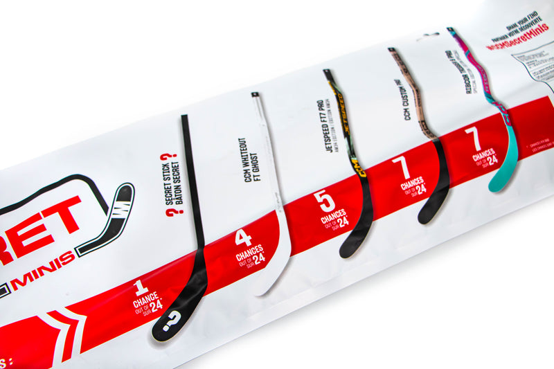 CCM Secret Mini Hockey Sticks 2024: Right Handed - 1 Random Stick Hockey Equipment CCM