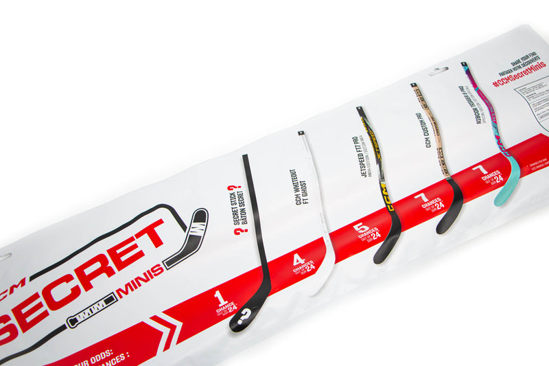 CCM Secret Mini Hockey Sticks 2024: Right Handed - 1 Random Stick Hockey Equipment CCM