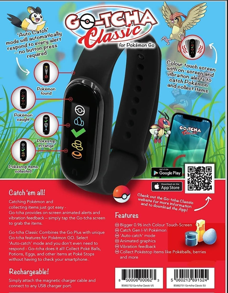 Datel Pokemon GO-TCHA Classic Wristband for Pokemon Go - iPhone & Android - Black Toys & Games Datel