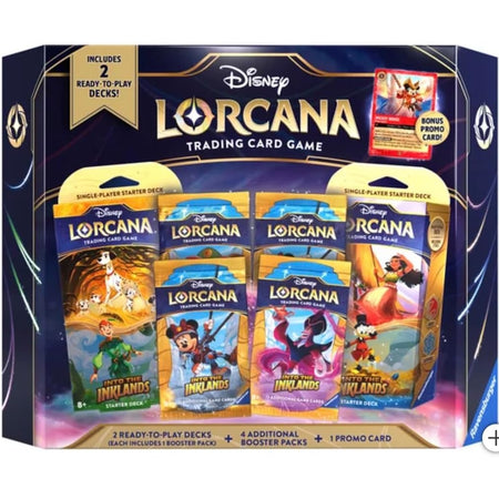 Disney Lorcana TCG: 2 Ready-to-Play Decks - 1 Booster Pack, 4 Additional Booster Packs and 1 Promo Card Card Game Ravensburger