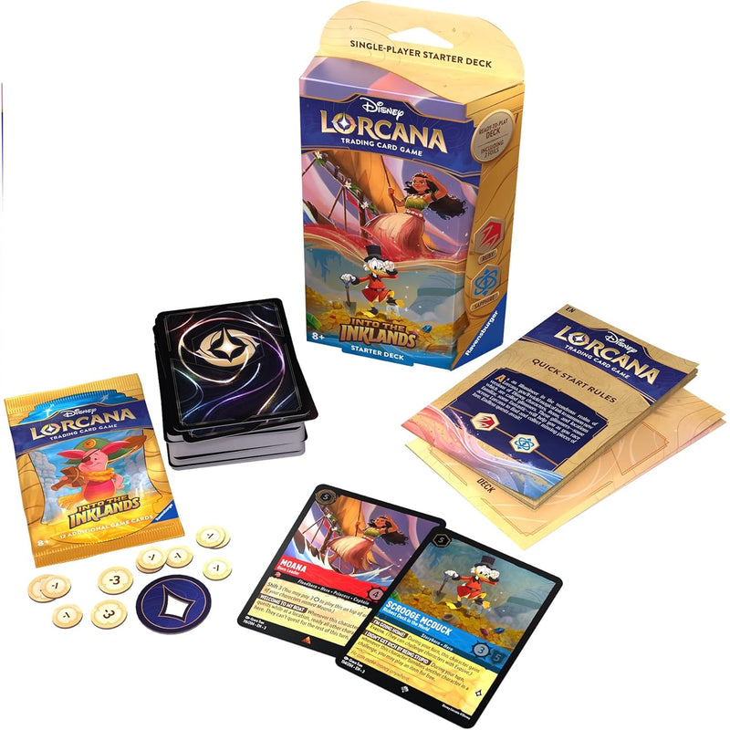 Disney Lorcana Trading Card Game: Into the Inklands Starter Deck - Ruby & Sapphire Card Game Ravensburger