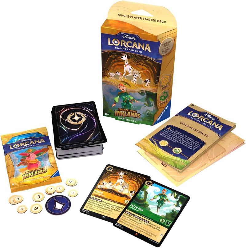 Disney Lorcana Trading Card Game: Into the Inklands Starter Deck - Amber & Emerald Card Game Ravensburger