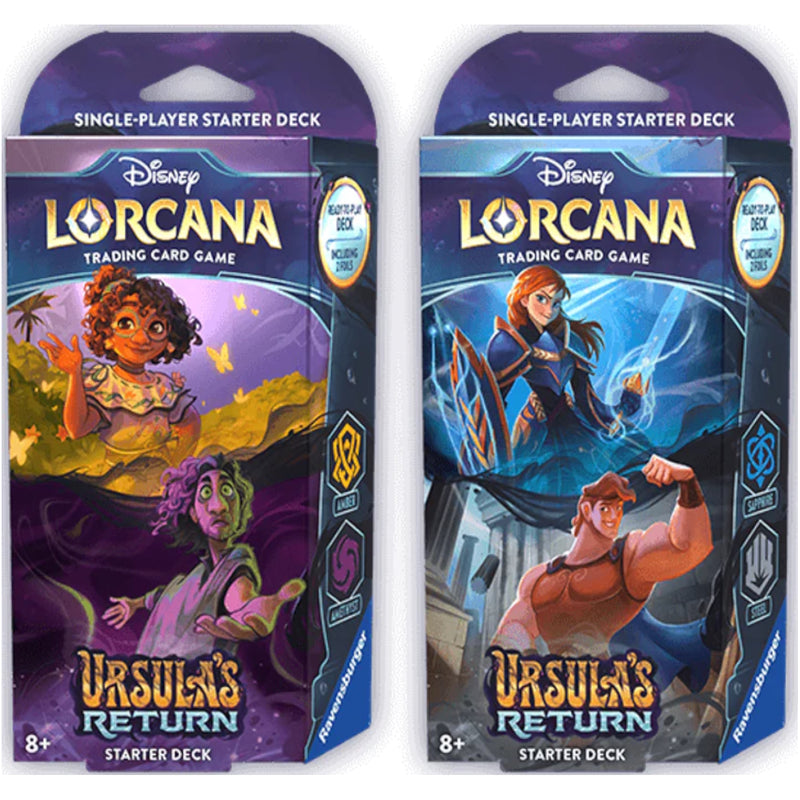 Disney Lorcana TCG: Ursula's Return Starter Deck Card Game Ravensburger Disney Lorcana Trading Card Game: Ursula's Return Starter Deck Bundle