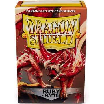 Dragon Shield Sleeves: Matte Ruby - 100 Standard Size Sleeve Card Game Dragon Shield