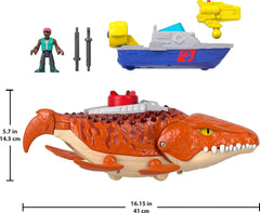 Imaginext Jurassic World Rebirth: Aqua Chomp Chase Mosasaurus Dinosaur Toy Playset Toys & Games Fisher Price