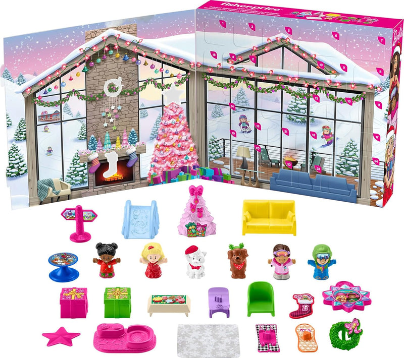 Fisher Price: Little People Barbie Advent Calendar 24 Christmas Figures & Pieces Toys & Games Fisher Price