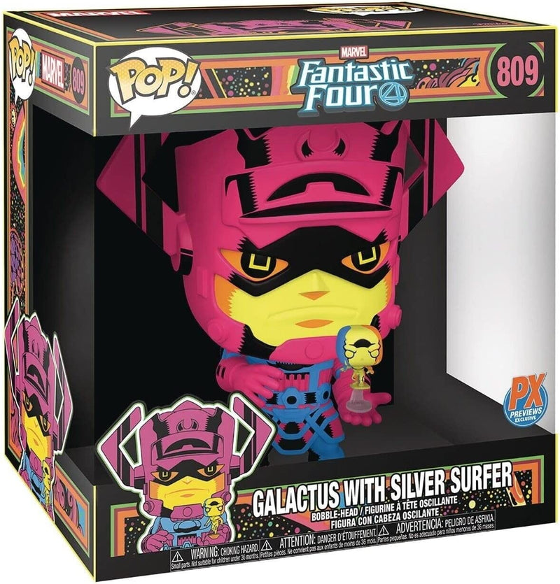 Funko POP! Marvel Fantastic Four: Galactus with Silver Surfer Vinyl Bobble-head - Black Light Version #809 Toys & Games Funko