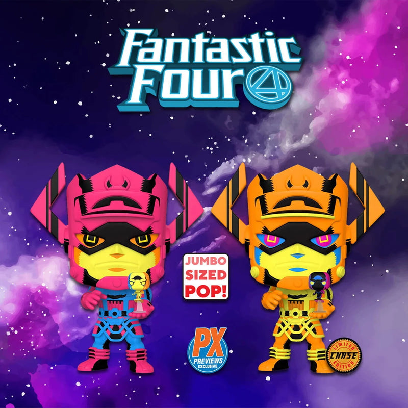 Funko POP! Marvel Fantastic Four: Galactus with Silver Surfer Vinyl Bobble-head - Black Light Version #809 Toys & Games Funko
