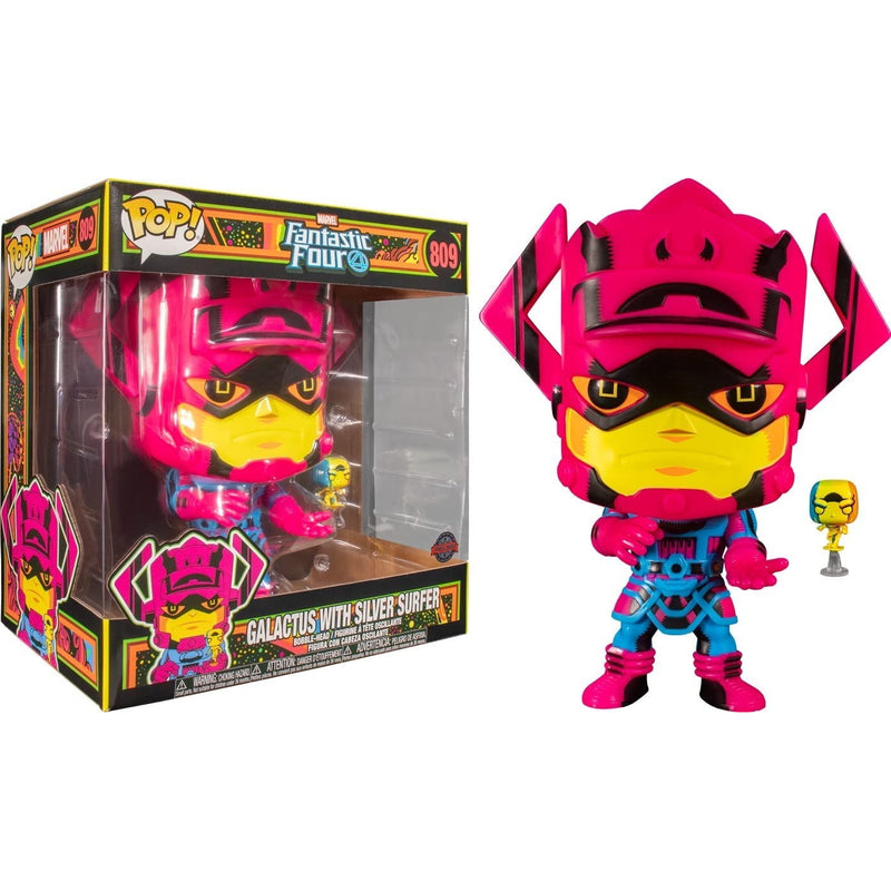 Funko POP! Marvel Fantastic Four: Galactus with Silver Surfer Vinyl Bobble-head - Black Light Version #809 Toys & Games Funko