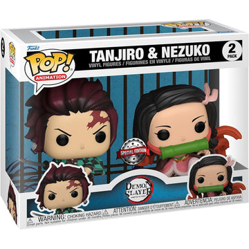 Funko POP! Animation: Demon Slayer Tanjiro & Nezuko Vinyl Figure Toys & Games Funko