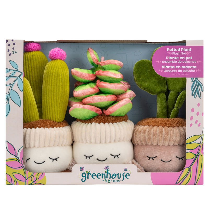 Greenhouse by Russ: Potted Plant - Rubber Tree, Succulent & Flowering Cactus Plush Set Toys & Games Russ