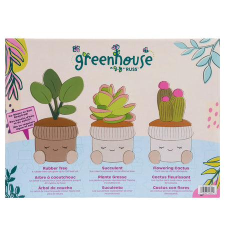 Greenhouse by Russ: Potted Plant - Rubber Tree, Succulent & Flowering Cactus Plush Set Toys & Games Russ