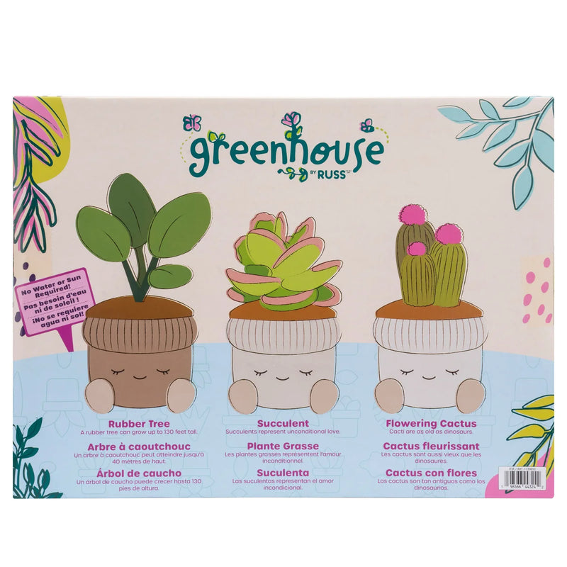 Greenhouse by Russ: Potted Plant - Rubber Tree, Succulent & Flowering Cactus Plush Set Toys & Games Russ