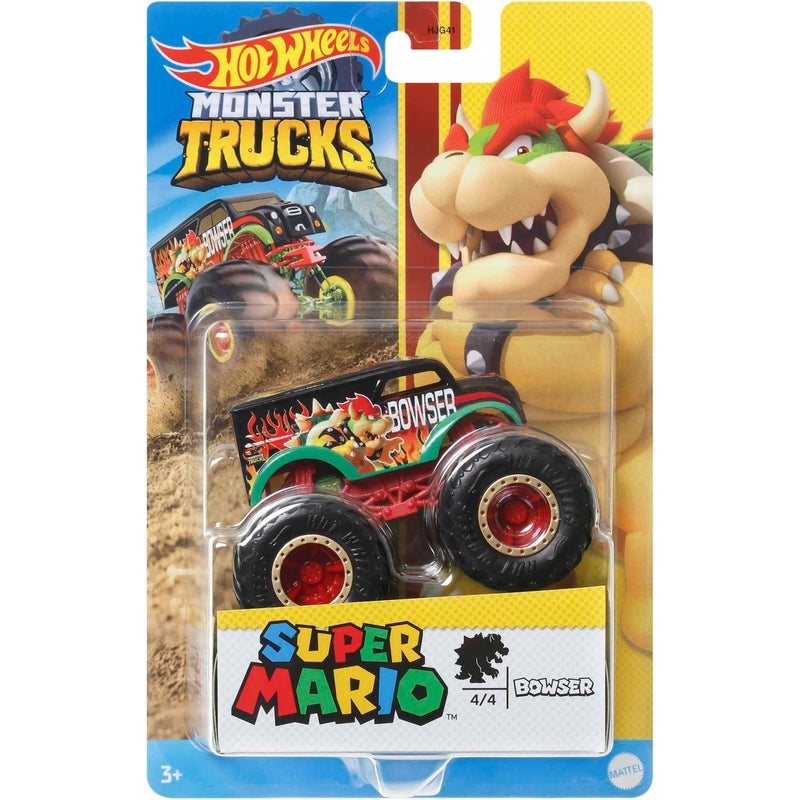 Hot Wheels Monster Trucks 1:64 Super Mario Themed Vehicle - Bowser Toys & Games Mattel