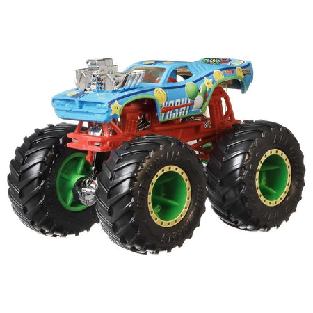 Hot Wheels Monster Trucks 1:64 Super Mario Themed Vehicle - Yoshi Toys & Games Mattel