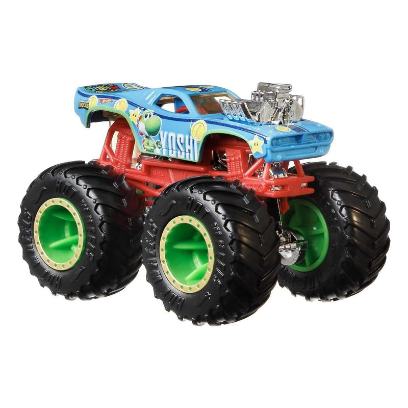 Hot Wheels Monster Trucks 1:64 Super Mario Themed Vehicle - Yoshi Toys & Games Mattel