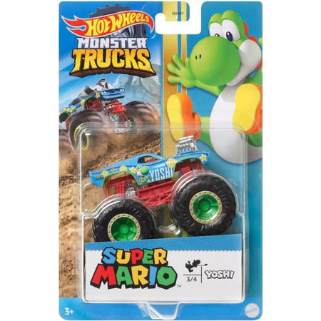 Hot Wheels Monster Trucks 1:64 Super Mario Themed Vehicle - Yoshi Toys & Games Mattel