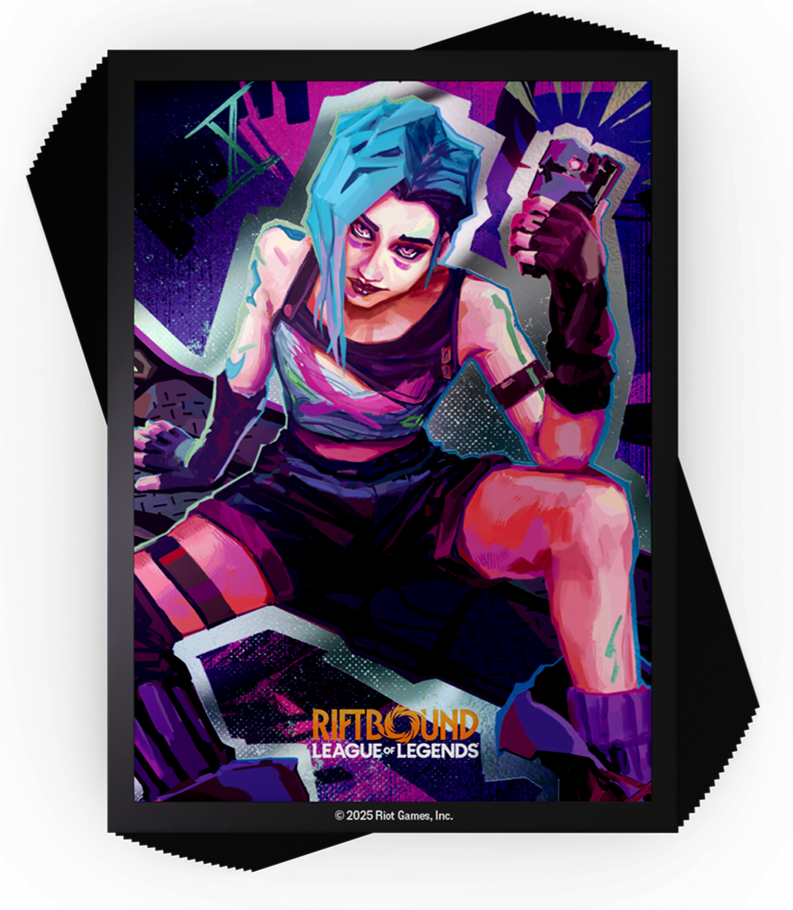 Riftbound League of Legends TCG: Origins Art Sleeves Jinx - 100 Count Card Game Accessories UVS Games