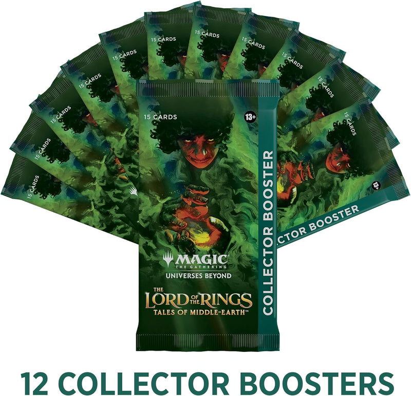 Magic: The Gathering The Lord of The Rings: Tales of Middle-Earth Collector Booster Box - 12 Packs + 1 Box Topper Card Card Game Wizards of the Coast