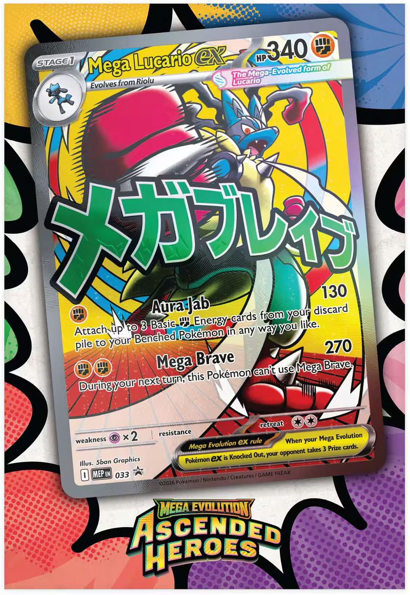Pokemon TCG: Mega Evolution - Ascended Heroes Premium Poster Collection (Mega Lucario ex) Card Game Pokemon