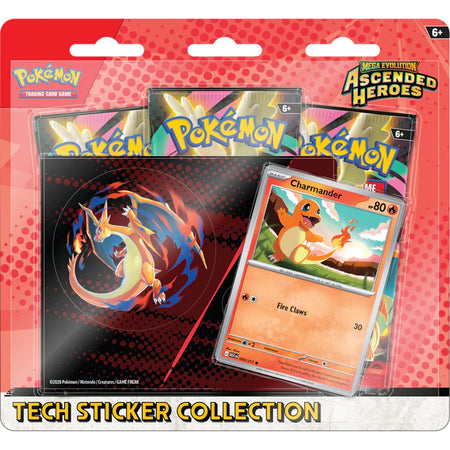 Pokemon TCG: Mega Evolution - Ascended Heroes Tech Sticker Collection (Mega Charizard Y/Charmander) Card Game Pokemon