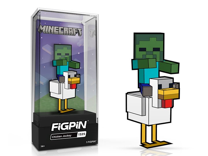 Minecraft FiGPiN: Chicken Jockey #1325 FiGPiN Official Exclusive – Limited Edition of 750 Pieces Enamel Pin FiGPiN