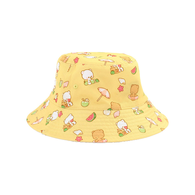 Milk Mocha Bear: Beach Day Reversible Bucket Hat Hats Milk Mocha Bear
