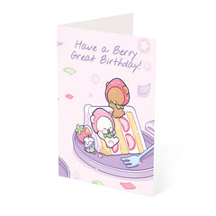 Milk Mocha Bear: Berry Cake Birthday Card Greeting & Note Cards Milk Mocha Bear
