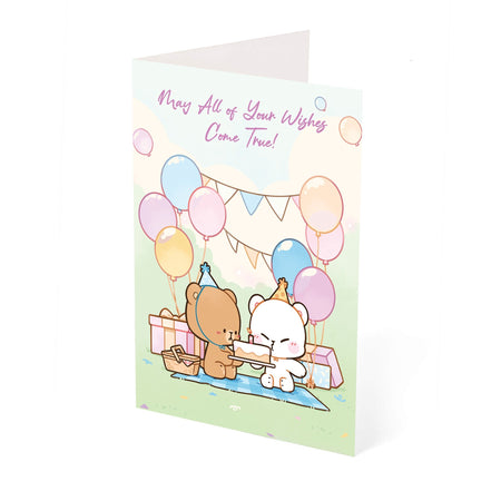 Milk Mocha Bear: Picnic Party Birthday Card Greeting & Note Cards Milk Mocha Bear