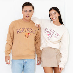 Milk Mocha Bear: Milk Varsity Crewneck Crewnecks Milk Mocha Bear