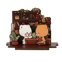 Milk Mocha Bear: Tranquil Study Wooden Standee Standee Milk Mocha Bear