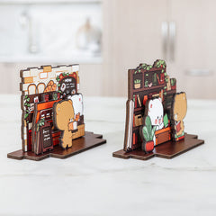 Milk Mocha Bear: Tranquil Study Wooden Standee Standee Milk Mocha Bear