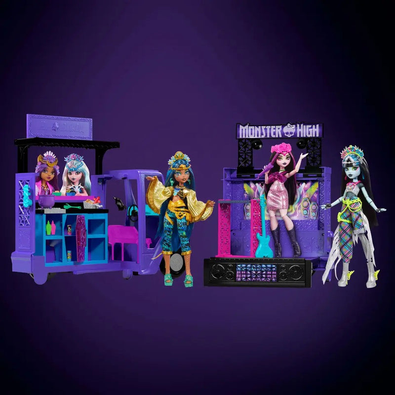 Monster High: Fangtastic Rockin Food Truck Draculaura Doll & Playset & Pullout Stage Toys & Games Mattel